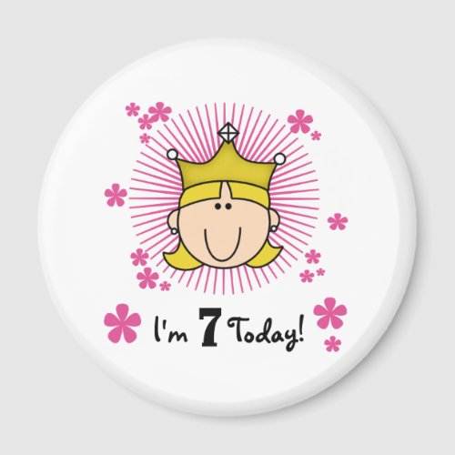 Blond Princess 7th Birthday Magnet