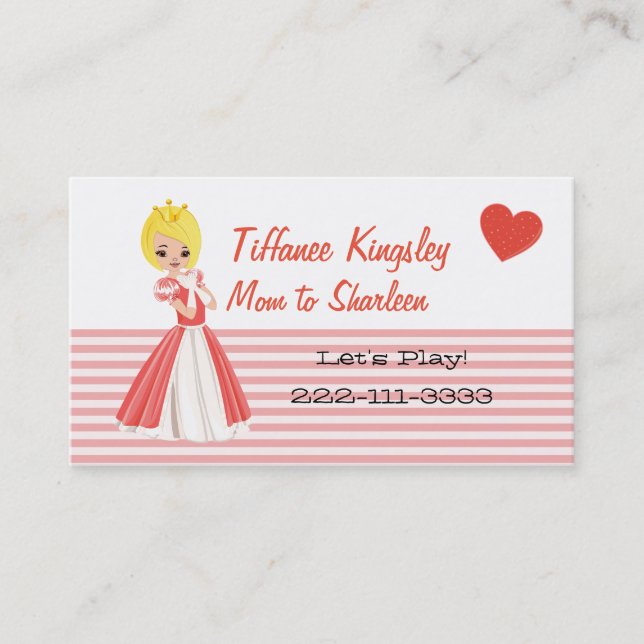 Blond Princess Mommy Networking Card (Front)