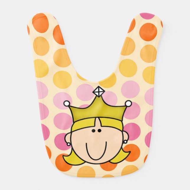 Blond Princess on Dots Bib (Front)