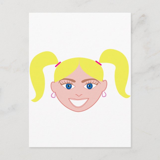 Blond Red Head Girl Face Postcard (Front)