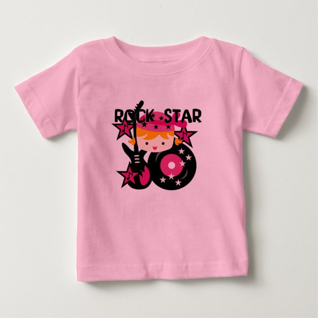 Blond Rock Star Girl Baby T-Shirt (Front)