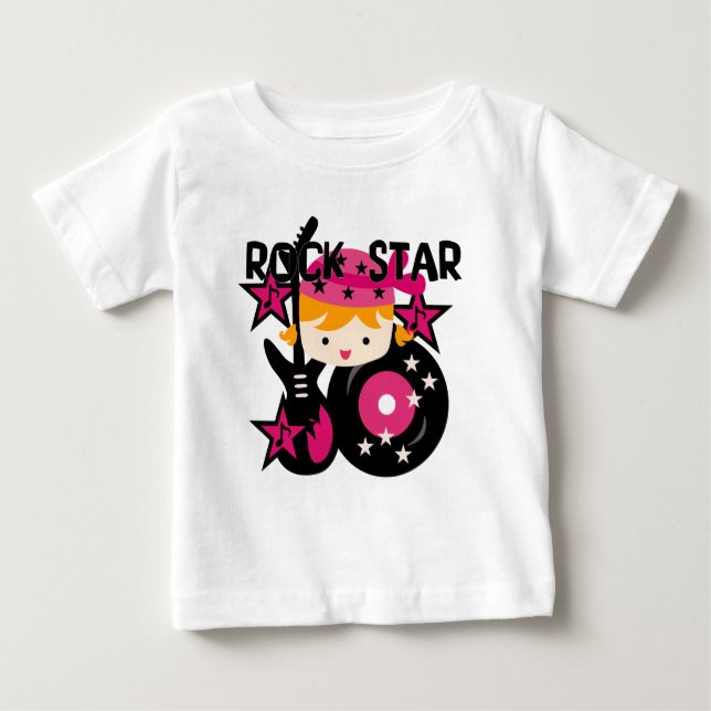 Blond Rock Star Girl Baby Tutu Bodysuit (Front)