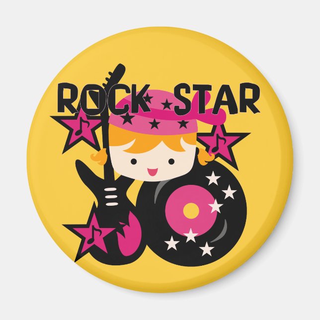 Blond Rock Star Girl Magnet (Front)