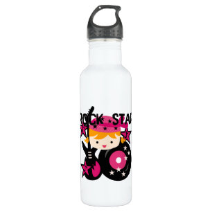 Blond Rock Star Girl Stainless Steel Water Bottle
