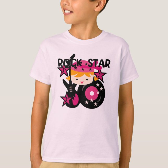 Blond Rock Star Girl T-Shirt (Front)