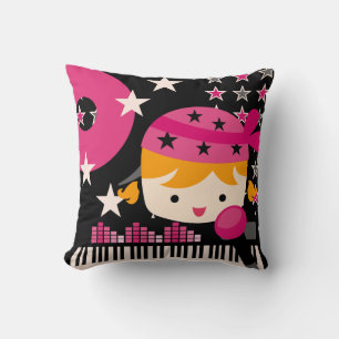 Blond Rock Star Singer Pillow