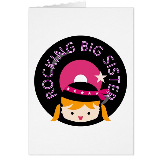 Blond Rocking Big Sister Cards (Front)