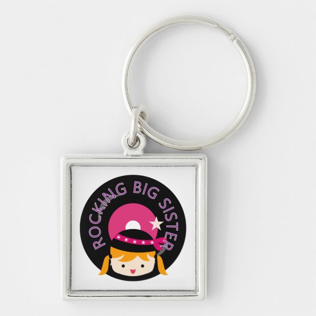 Blond Rocking Big Sister Keychain (Front)