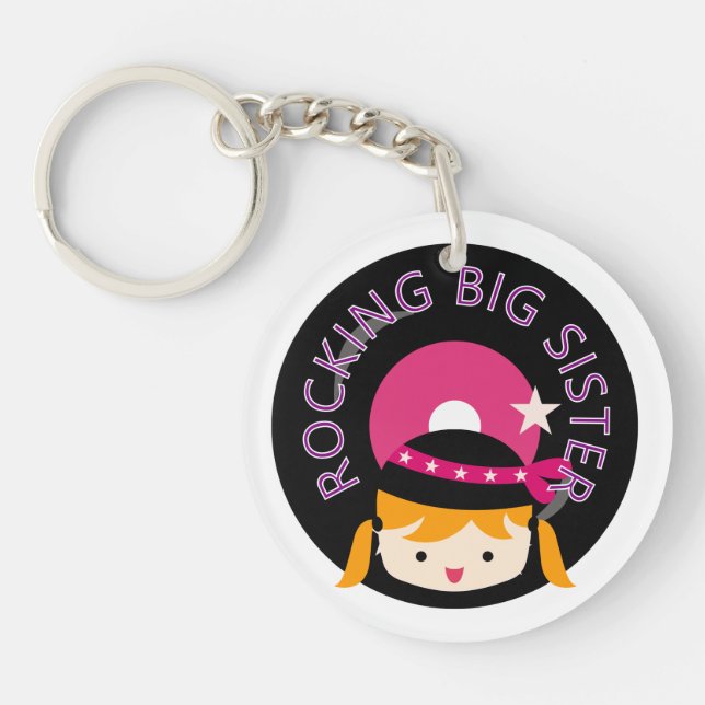 Blond Rocking Big Sister Keychain (Front)