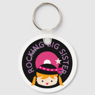 Blond Rocking Big Sister Keychain