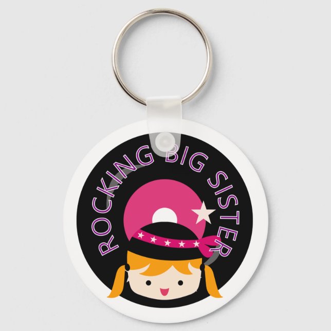 Blond Rocking Big Sister Keychain (Front)