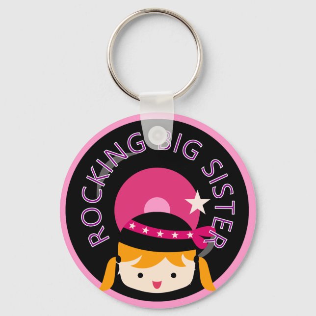 Blond Rocking Big Sister Keychain (Front)