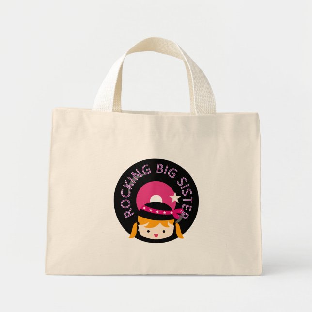 Blond Rocking Big Sister Mini Tote Bag (Front)
