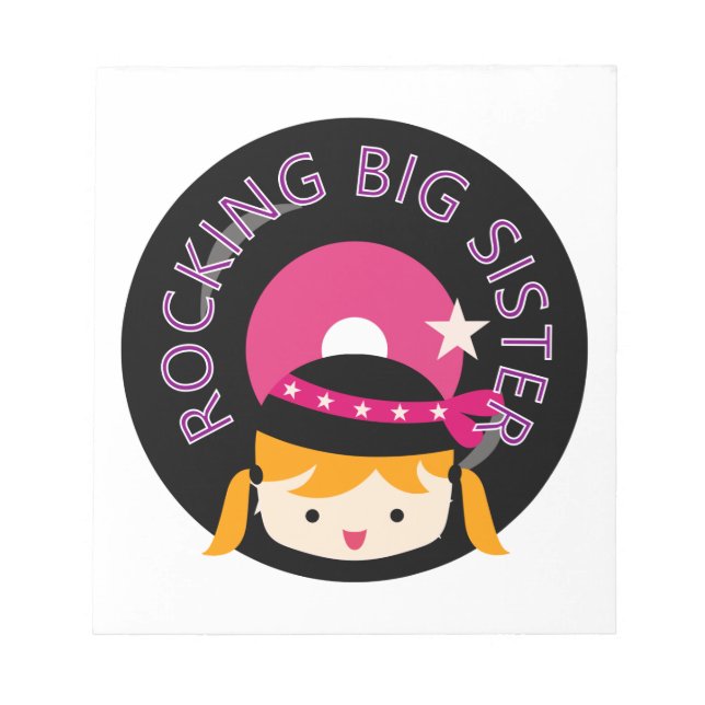 Blond Rocking Big Sister Notepad (Front)