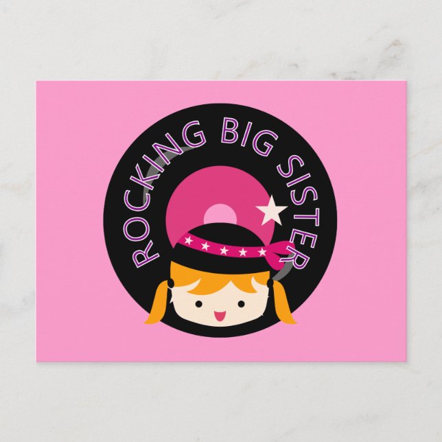 Blond Rocking Big Sister Postcard (Front)