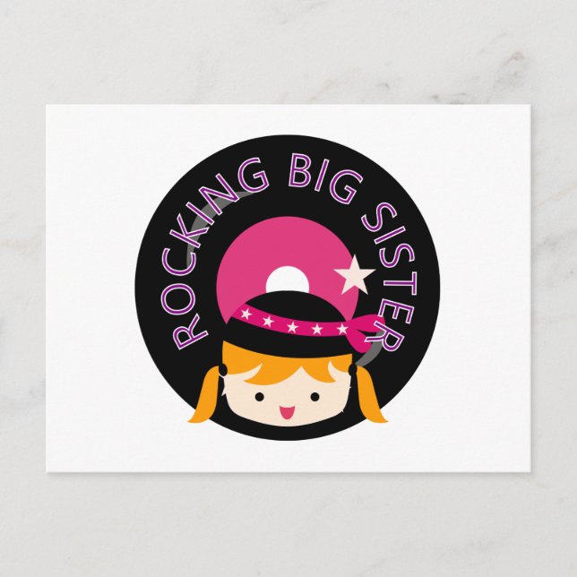 Blond Rocking Big Sister Postcard (Front)
