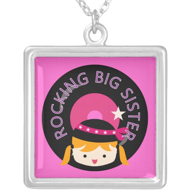 Blond Rocking Big Sister Silver Plated Necklace (Front)