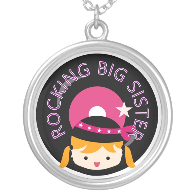 Blond Rocking Big Sister Silver Plated Necklace (Front)