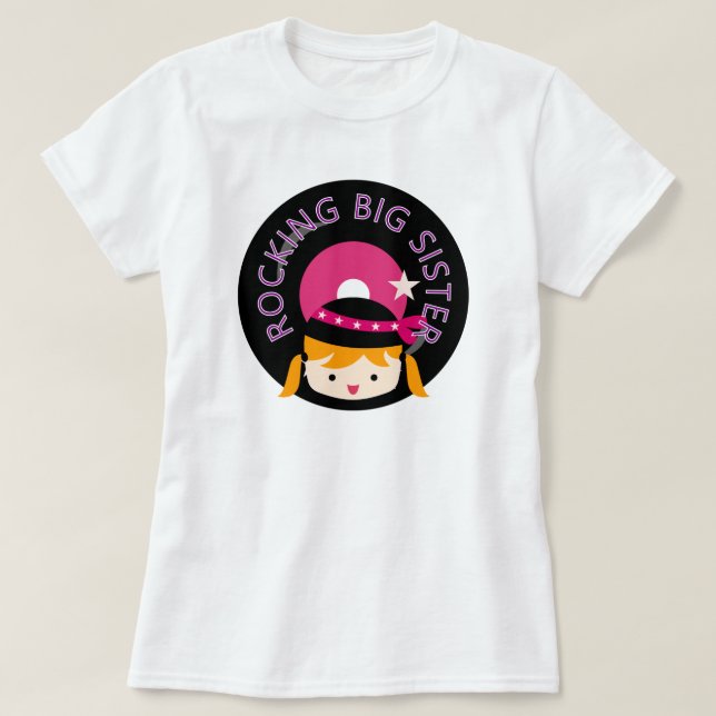 Blond Rocking Big Sister T-Shirt (Design Front)
