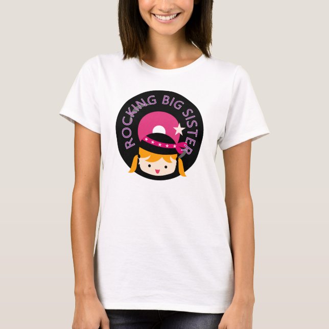 Blond Rocking Big Sister T-Shirt (Front)