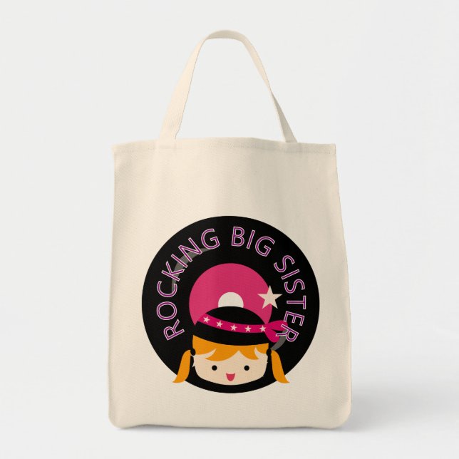 Blond Rocking Big Sister Tote Bag (Front)