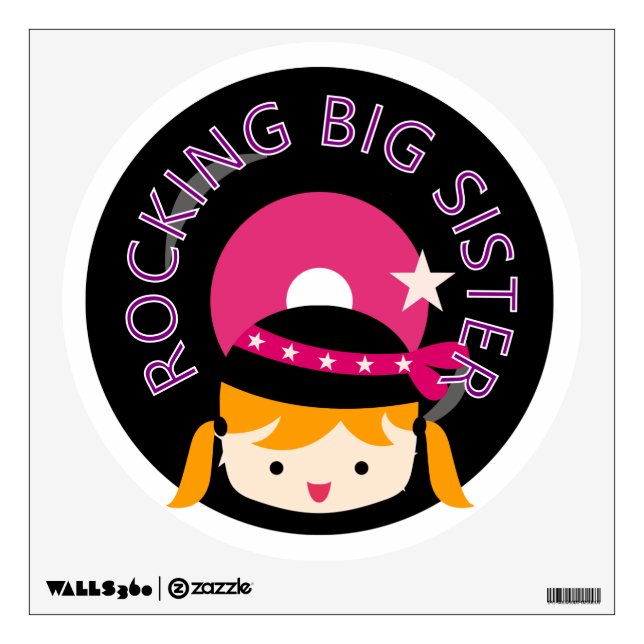 Blond Rocking Big Sister Wall Decal (Front)