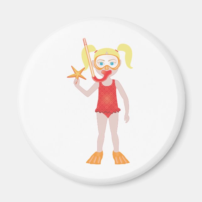 Blond Snorkel Girl Magnet (Front)