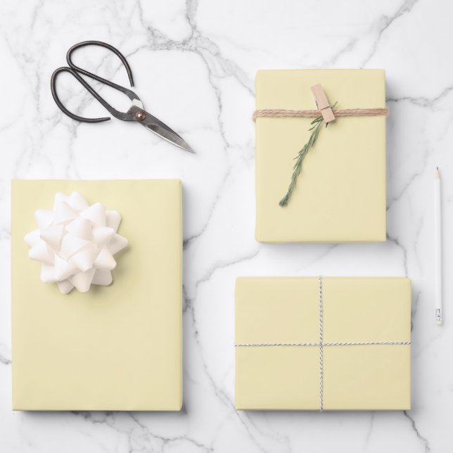 Blond Solid Color Wrapping Paper Sheets (Front)