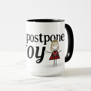 Blond Stick Figure Girl With Joy Quote Mug
