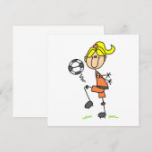 Blond Stick Figure Soccer Player Girl Gifts (Front/Back)