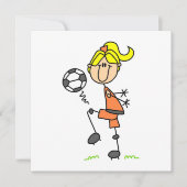 Blond Stick Figure Soccer Player Girl Gifts (Front)
