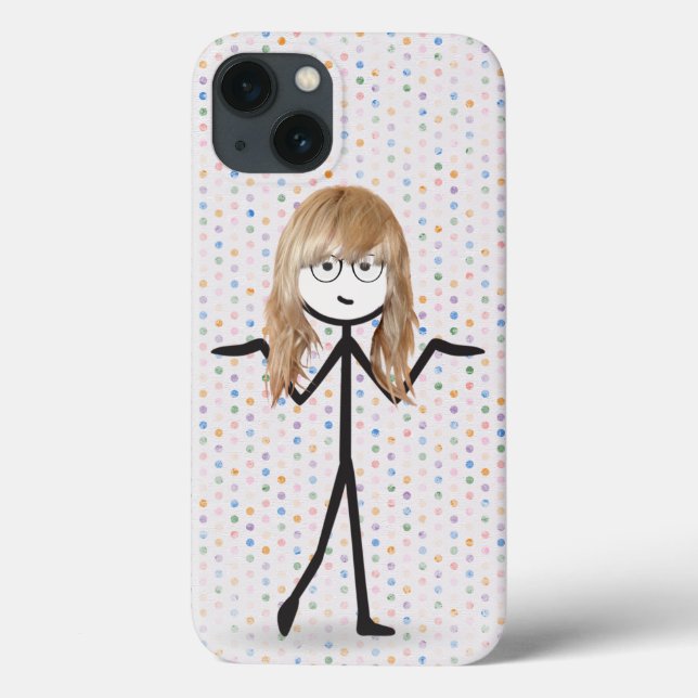 Blond Stick Girl on Polka Dots  Case-Mate iPhone Case (Back)