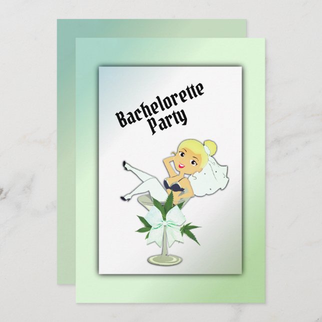 Blond Weed Bachelorette Party Invitation (Front/Back)