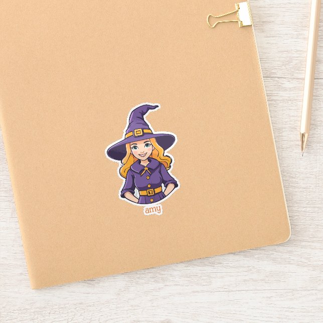 Blond Witch in Purple Clothes Sticker (Notebook)