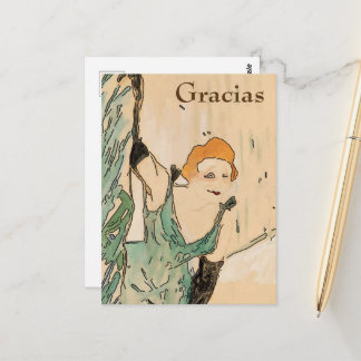 Blond Woman, Gracias, change text Postcard