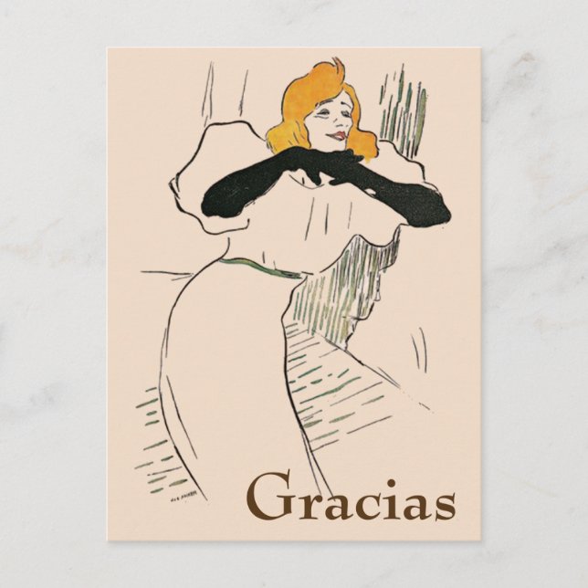 Blond Woman,  Gracias, change text Postcard (Front)