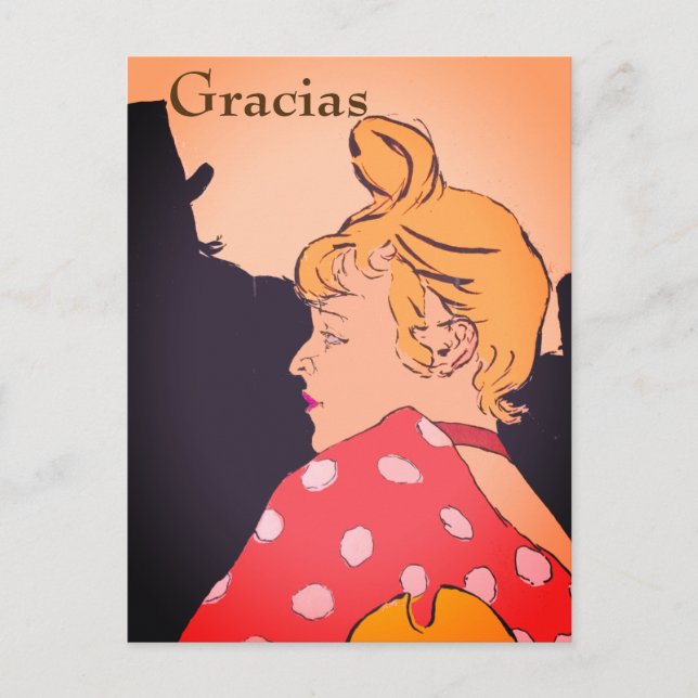Blond Woman,  Gracias, change text Postcard (Front)