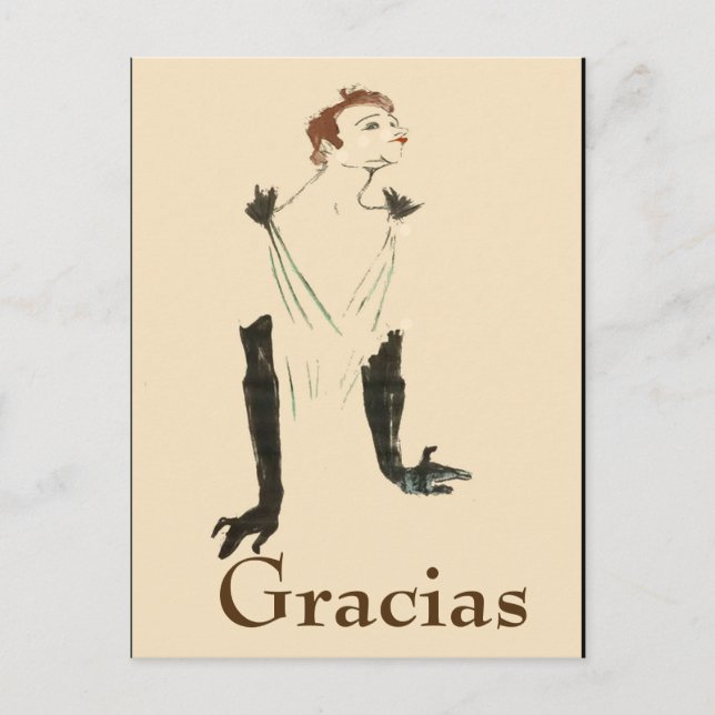 Blond Woman,  Gracias, change text Postcard (Front)
