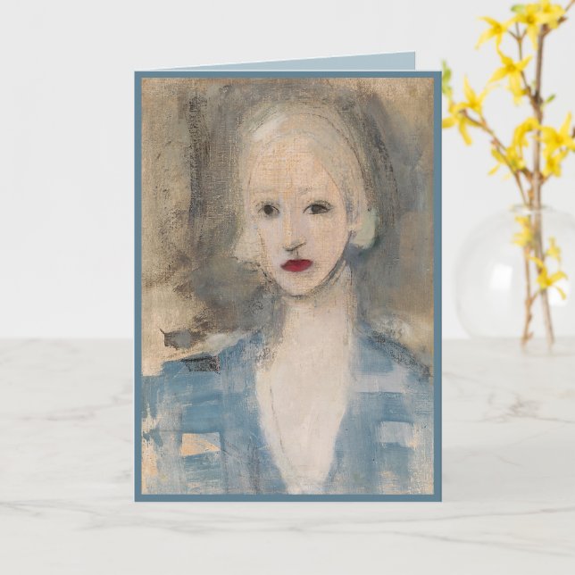 Blond Woman, Helene Schjerfbeck  Card (Yellow Flower)