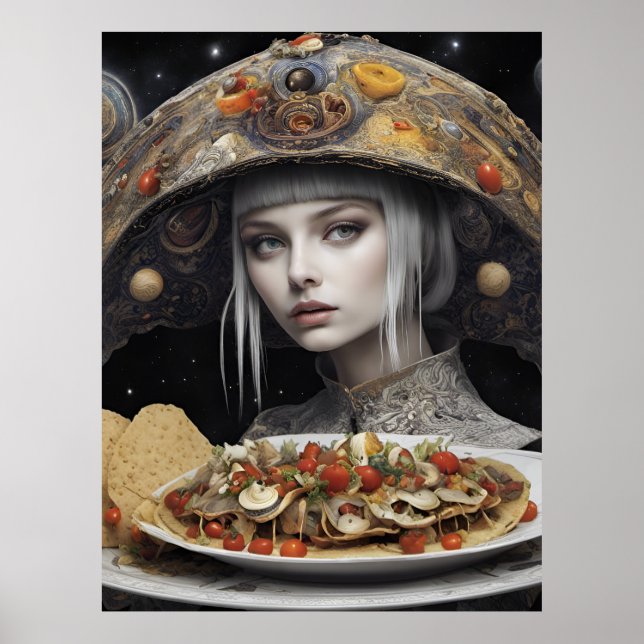 Blond Woman On Planet Taco Fantasy Poster (Front)