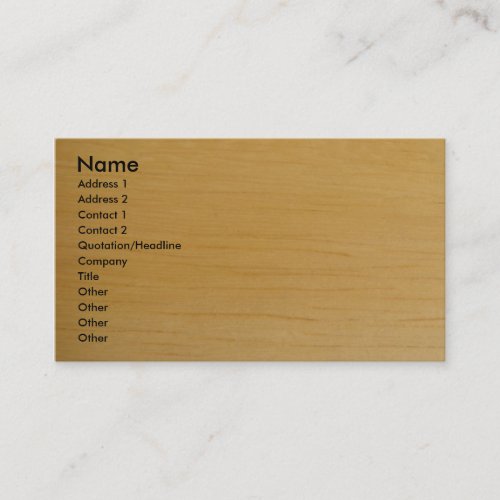 Blond Wood Business Card