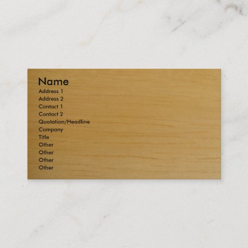 Customizable Blond Wood Business Card