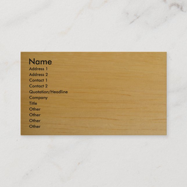 Blond Wood Business Card (Front)