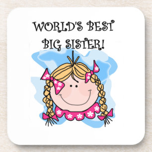 Blond World's Best Big Sister Gifts Drink Coaster