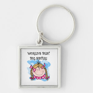 Blond World's Best Big Sister Gifts Keychain