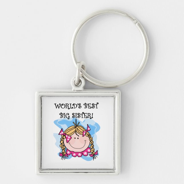 Blond World's Best Big Sister Gifts Keychain (Front)