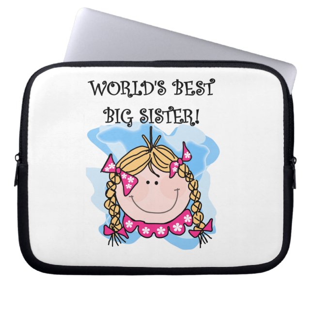 Blond World's Best Big Sister Gifts Laptop Sleeve (Front)