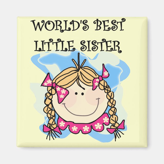 Blond World's Best Little Sister Tshirts Magnet (Front)