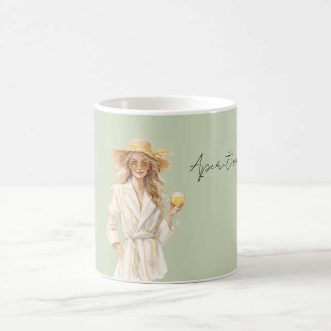 Blond Yellow Dress Aperitivo Coffee Mug (Center)