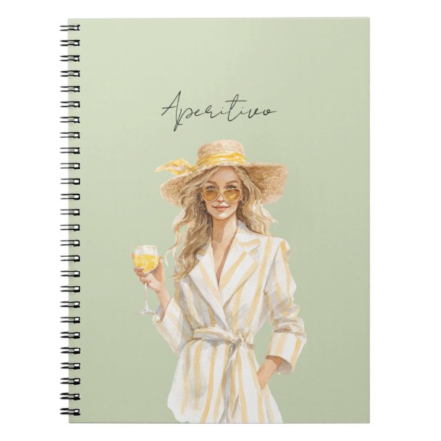 Blond Yellow Dress Aperitivo Notebook (Front)